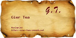 Gier Tea névjegykártya